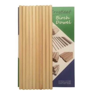 Image of Trustleaf 12mm x 30cm Birch Hardwood Wooden Dowels (10 Dowels)