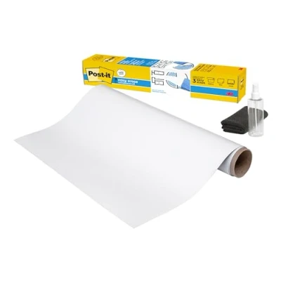 Image of Post it Easy Erase Whiteboard Surface, White, 91.4 cm x 121.9 cm, 1 Roll/Pack
