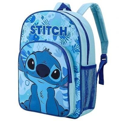 Image of Stitch Kids Childrens Premium Backpack School Rucksack Travel Bag Boys Girls with side mesh pocket and front zipped