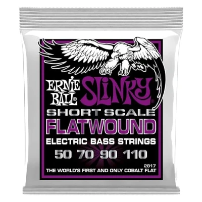 Image of Power Slinky Flatwound Short Scale Electric Bass Strings 50 110 Gauge
