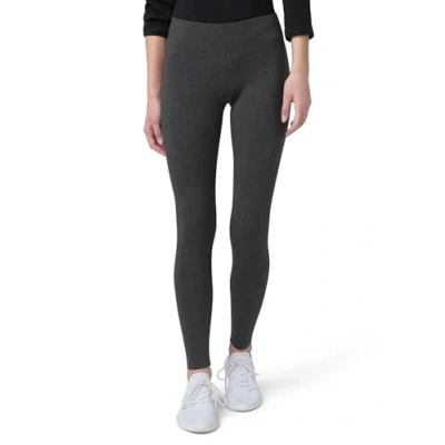 Image of HUE Women&#039;s Ultra Leggings with Wide Waistband, Full and Capri Length, Graphite Heather, S