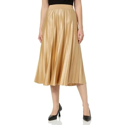 Image of Vila Women&#039;s Vinitban Skirt Noos Pleated, Beige, S