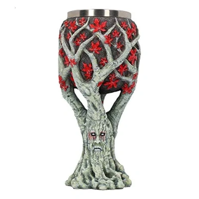 Image of Nemesis Now Weirwood Tree Goblet 17.5cm Game of Thrones, Resin w/stainless steel insert, Grey, One Size