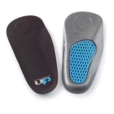 Image of Ultimate Performance Gel Heel and Arch Support 3/4 Insole, Large/X Large, Black/Blue