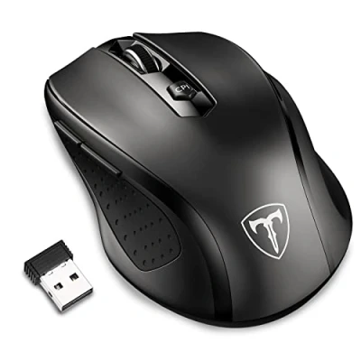 Image of Lionsing Wireless Mouse,2.4GHz Optical Computer Mouse with USB Receiver, 5 Adjustable DPI Levels, 6 Buttons Cordless for Laptop, PC, Computer, Desktop,Notebook,Macbook,Chromebook, Black