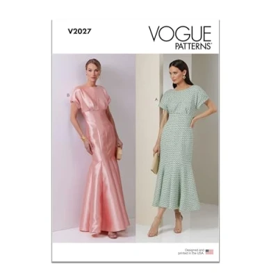 Image of Vogue Paper Pattern V2027R5 Misses&#039; Dress in Two Lengths R5(14 16 18 20 22)