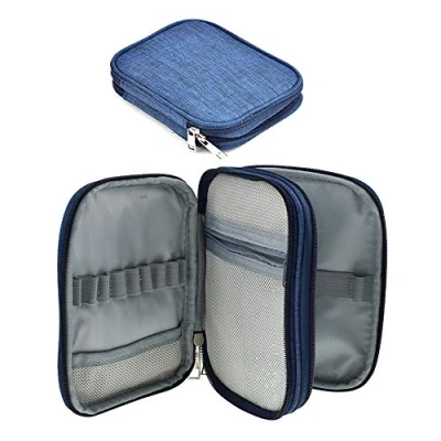 Image of Hosoncovy Crochet Hook Case, Storage Bag Organizer for Various Hooks/Needles and Accessories, Zip up Case with Double Layer(Empty Only)
