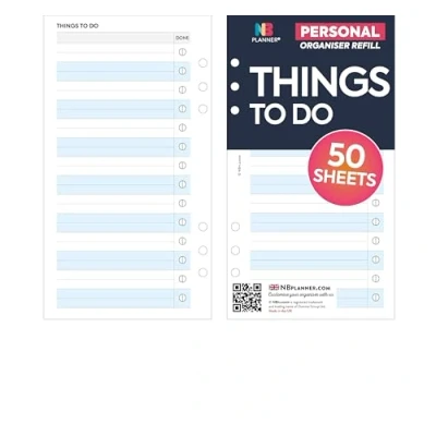 Image of NBplanner Personal Things to do Organiser Refill Planner Insert Filofax Compatible English (Things do)