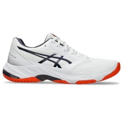 Image of Asics Netburner Ballistic 3 Volleyball shoes, Men&#039;s, Size: 9.5, White/indigo fog Textile/synthetics