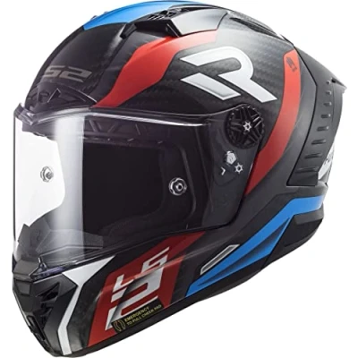 Image of LS2 Full Face Carbon 6K Motorcycle Helmet Thunder FF805 ECE22.06 Supra Red Blue X Large