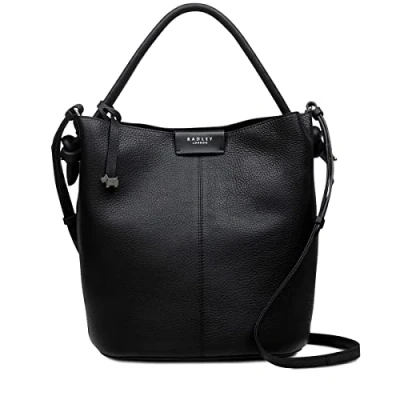 Image of Radley Leather Cross Body Multiway Bucket Zip Top Bag Ada Street in Black