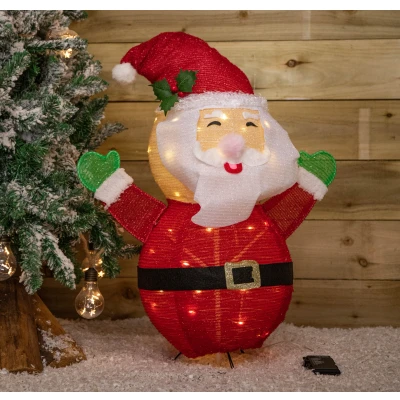Image of 68cm Battery Powered Collapsible Santa Figure 49 Static Warm White LEDs