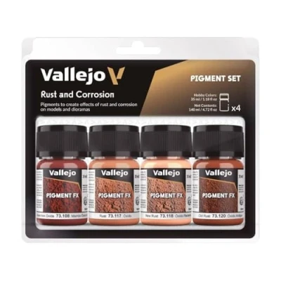 Image of Acrylicos Vallejo &quot;Rust &amp; Corrosion&quot; Pigments Set, Multicolor, 35 ml (Pack of 4)