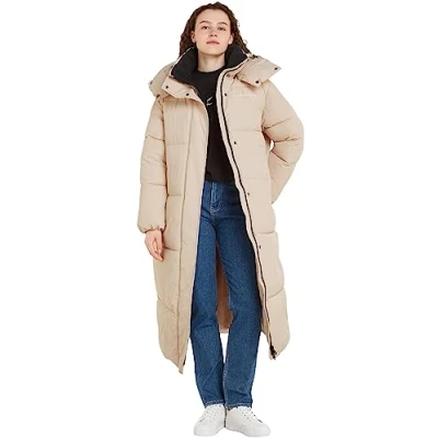 Image of Calvin Klein Jeans Women&#039;s Short Lightweight Padded Jacket J20J221883, Beige (Putty Beige), S