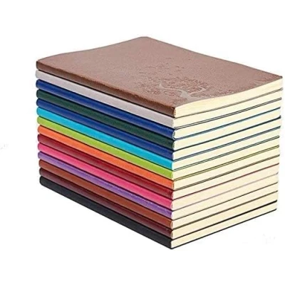 Image of GRT Journal A5 PU Leather Colorful Writing Notebook Journals Diary Daily Notepad Cute Travel Set of 4 Random Color
