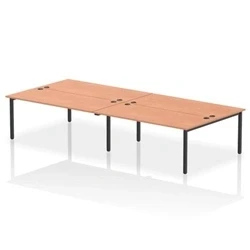 Image of Impulse Bench B2B 4 Person 1800 Black Frame Office Desk Beech