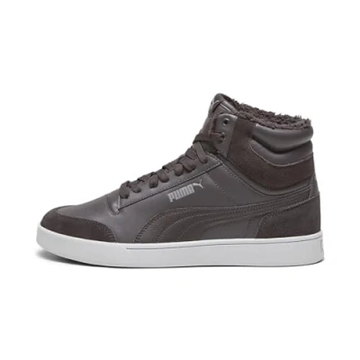 Image of PUMA Unisex Shuffle MID Fur Sneaker, Flat Dark Gray CAST Iron Cool Light Gray, 3.5 UK