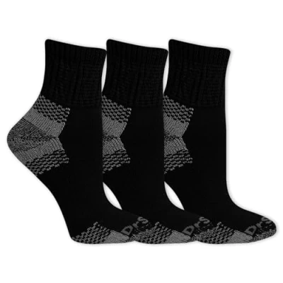 Image of Dr. Scholl&#039;s Women&#039;s Advanced Diabetic Blisterguard Socks 2 &amp; 3 Pair Packs Non Binding Cushioned Comfort, Black, One Size