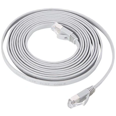 Image of Pro Signal PSG91137 Flat Cat6a STP Ethernet Patch Lead, 3 m, Grey