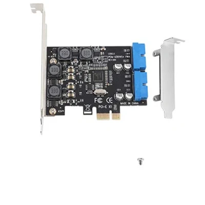 Image of ciciglow PCI Express Expansion Card, E to Internal USB 3.0 2 Port Adapter 19Pin Header Card with Low Profile Baffle for X1 X4 X8 X16 Slot