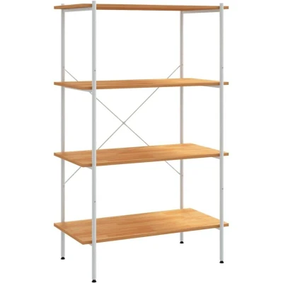 Image of vidaXL 4 Tier Shelving Unit White and Oak 80x40x130 cm