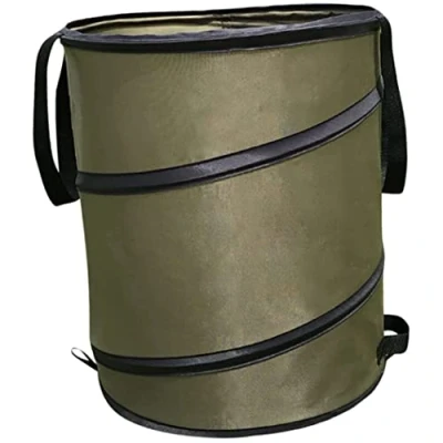 Image of Garden Bag Collapsible Waste Reusable Leaf Camping Popup Trash Can Heavy Duty Outdoor Tote Basket Gardening Container for Yard,10 Gallon Bag,
