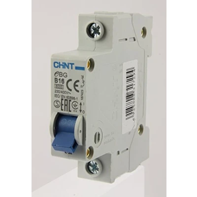 Image of Chint EBG 1P B16 Miniature Circuit Breaker, 16 A, 1 Pole, B Curve, 6 kA