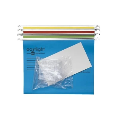 Image of Eastlight Premium Filing Cabinet A4 Suspension Files [ Pack 25 ] with Tabs and Inserts 100% Recycled Manilla. Made in The UK, **Please Check Size Required **