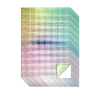 Image of Evergreen Goods A4 Holographic Silver Printable Vinyl Inkjet &amp; Laser Compatible, Waterproof, Glossy, Perfect for Cricut Silhouette Cutters, Stunning Designs, 10 Sheets (Grid Pattern)