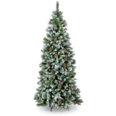 Image of GSD Colorado Chrtistmas Xmas Tree Green, Grey, Black, White, Frosted or Flocked (180cm (6ft), w/Pine Cones)