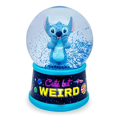 Image of Disney Lilo &amp; Stitch &quot;Cute But Weird&quot; Light Up Snow Globe 6 Inches Tall