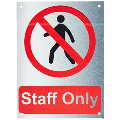 Image of Seco Staff Only Sign, 150mm x 200mm 2mm Prestige Acrylic with Double Sided Backing