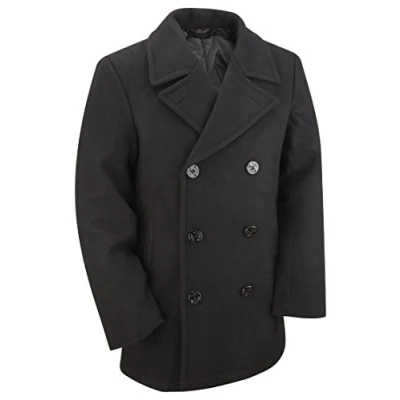 Image of US Navy Wool Pea Coat (XL 42&quot; 44&quot;, Black)
