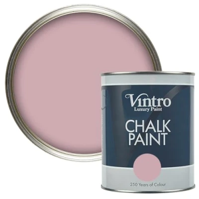 Image of Vintro Chalk Paint Furniture Shabby Chic Upcycle Decorate Ultra Matt Finish 1L Dusky Pink (Albert Bridge)