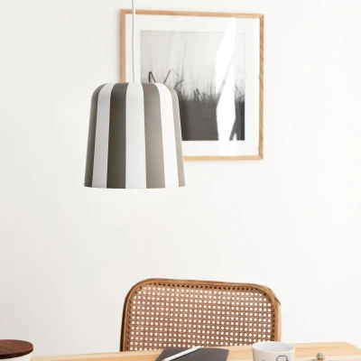 Image of Dyberg Larsen hanging light Gry, grey/white, Ø 20 cm, metal