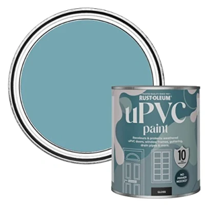 Image of Rust Oleum Blue uPVC Door and Window Paint In Gloss Finish Belgrave 750ml