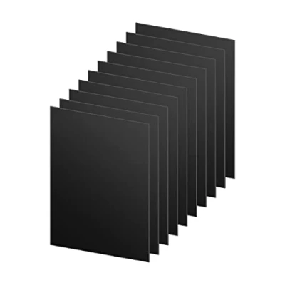 Image of DARENYI 10pcs Acrylic Sheet 1mm Flexible Plastic Black Square Board for Display Projects, Craft, Calligraphy and Painting (25 x 20cm)
