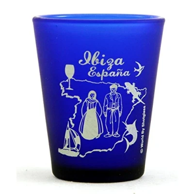 Image of Ibiza Spain Cobalt Blue Shot Glass
