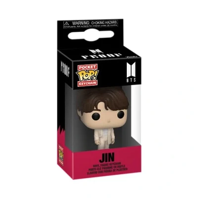 Image of Funko Pop! Keychain: BTS Jin Novelty Keyring Collectable Mini Figure Stocking Filler Gift Idea Official Merchandise Music Fans Backpack Decor