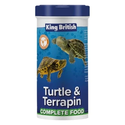 Image of King British Turtle &amp; Terrapin Complete Food 80g Tub Rich in Vitamins Minerals Natural Ingredients Contains a Variety of Shrimp, Gammarus Krill