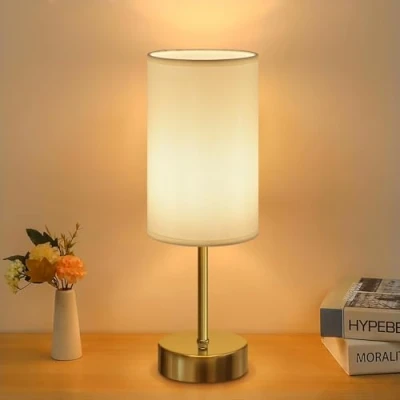 Image of Rechargeable Cordless Table Lamp, 5000mAh LED Battery Operated Lamp Stepless Dimmable Touch Bedside Light with Brightness Memory, 2700K Small Bed Side for Bedroom, Living Room Wood