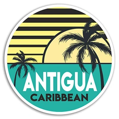 Image of 2 x 10cm Antigua Vinyl Stickers Caribbean Travel Sticker Laptop Luggage #18011 (10cm Wide)