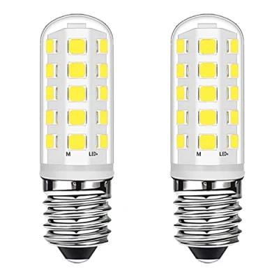 Image of Ugvmn E14 Cooker Hood LED Candle Bulbs 3W Equivalent to 28W Halogen Bulbs, Small Edison Screw Cool White 6000K for Fridge, Hood, Home Lighting, No Flicker, Dimmable, AC 220 240V, 2 Pack