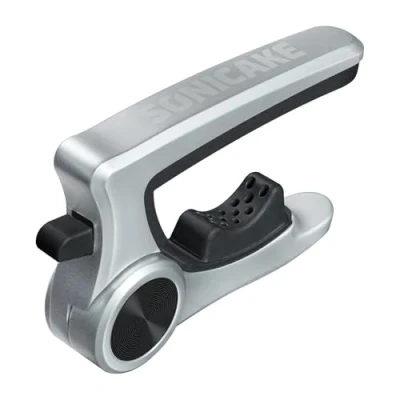 Image of SONICAKE Metal Guitar Capo Zinc Alloy for Acoustic Electric Ukulele Mandolin Clip Clamp Silver
