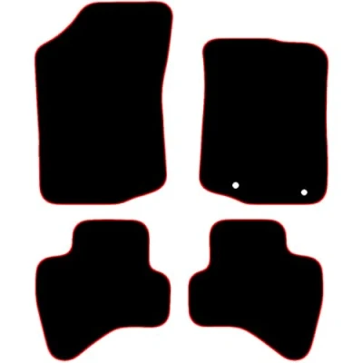 Image of Carsio Carpet Car Mats For Citroen C1 2014+ onwards 4 Piece Set Tailored Fit Floor Mat Complete Accessory Black Custom Fitted All Weather, Anti Slip Backing &amp; Red Trim