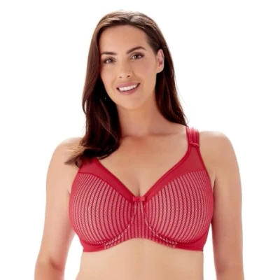 Image of Berlei Beauty Stripe Underwired Minimiser Bra (38E, Passion red)