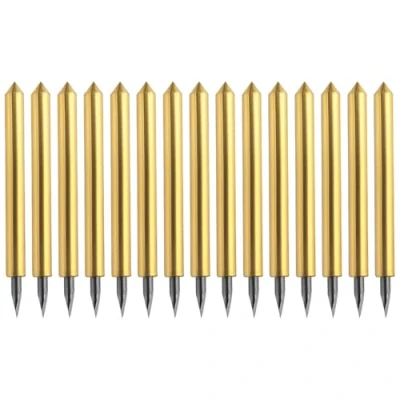 Image of Create idea 15Pcs Vinyl Cutting Blades 45 Degrees Fine Point Blade Compatible with Cricut Maker Maker3 Explore Air Air2 23.8x17.3x4.7mm(Gold)
