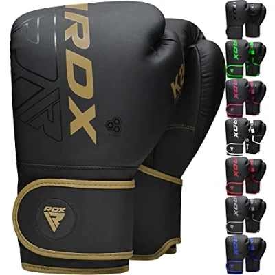 Image of RDX Kids Boxing Gloves Sparring and Muay Thai Maya Hide Leather, KARA Patent Pending Junior Training Mitt for Kickboxing, Punch Bag, Focus Pads, MMA, Pad, Double End Ball Punching Fight