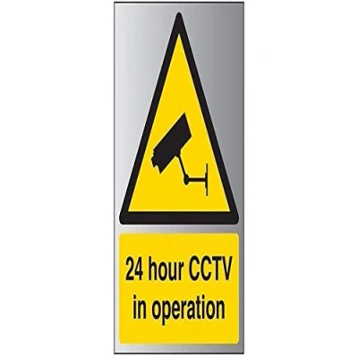Image of V Safety 24 Hour CCTV In Operation Sign 300mm x 400mm 3mm Brushed Alu Comp