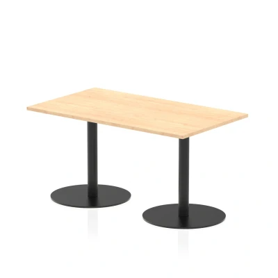 Image of Italia 1400 x 800mm Poseur Rectangular Table Maple Top 720mm High Black Leg